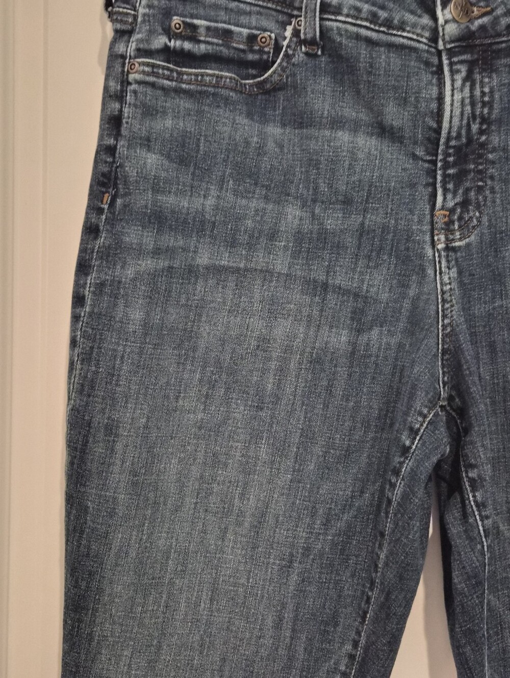 NYDJ Boyfriend Dark Wash Hi- Rise Denim Jeans Size 12 Lift Tuck 34 X 29 - Picture 8 of 9
